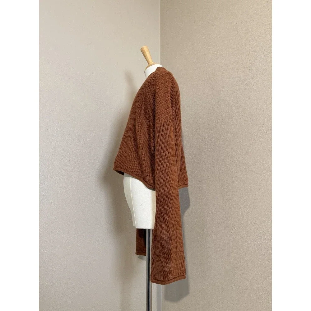 Wild Fable Brown Ribbed Knit Pullover Sweater Crew Neck Lightweight Size L - Picture 3 of 6